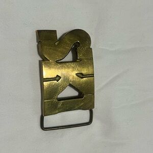 Gold ski Belt Buckle